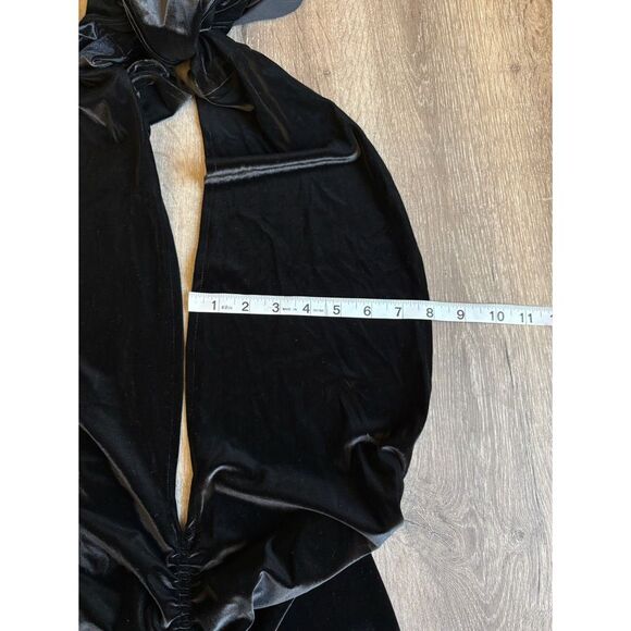 vintage y2k moda intl velvet wrap ruched mini dress - Picture 6 of 6